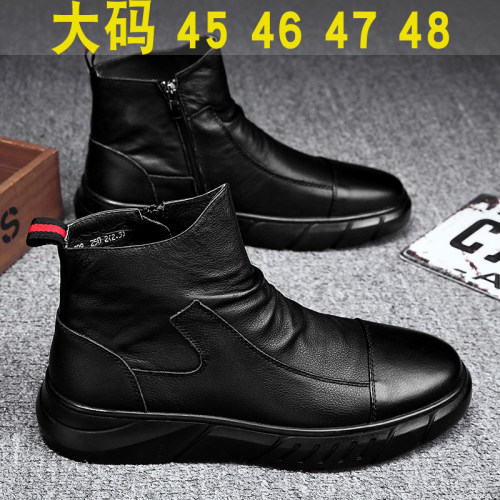 厚底马丁靴高帮鞋大码男鞋464748