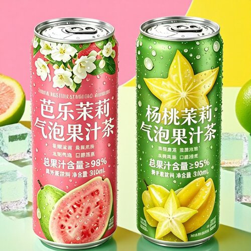 包邮山姆代购 Drinksba芭乐茉莉/杨桃茉莉气泡果汁茶310ml