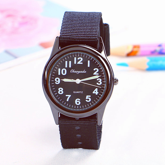 儿童手表8-20岁男孩初高中学生潮流青少年帆布带防水小学生指针式