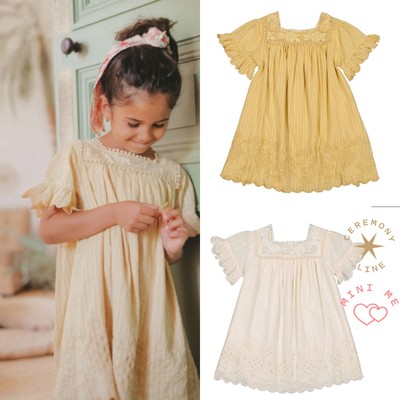 【Joanna麻麻】Louise Misha春夏女童蕾丝提花花边袖儿童连衣裙