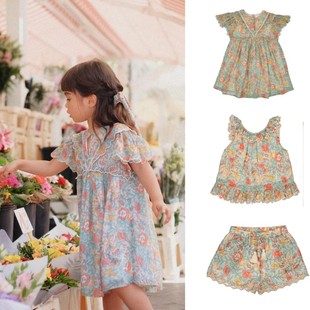 【Joanna麻麻】Louise Misha春夏女童复古印花连衣裙上衣背心短裤