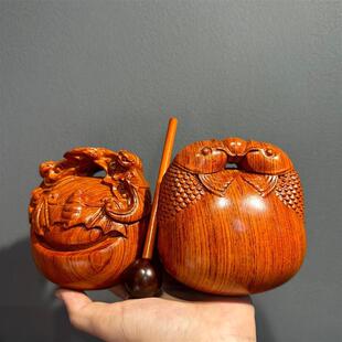 花梨木敲敲小木鱼解压神器上班族办公室静心念经法器木鱼乐器摆件