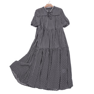 LEMAER乐玛尔 珍珠立领绑带老钱真丝休闲连衣裙 100%SILK系列