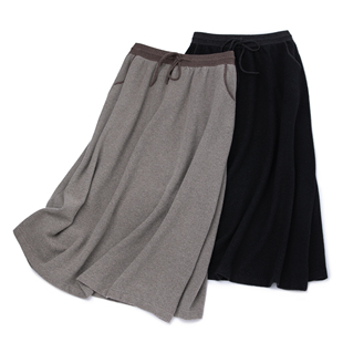 LEMAER乐玛尔 意单CASHMERE玲珑纱加密加厚26针2股羊绒休闲半身裙