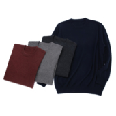 新款 100%CASHMERE花纱圆领男士 基础款 LEMAER乐玛尔 小山羊绒套衫