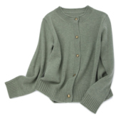 100%WOOL羊毛温柔风卷边单排金属扣开衫 LEMAER乐玛尔 重磅加厚