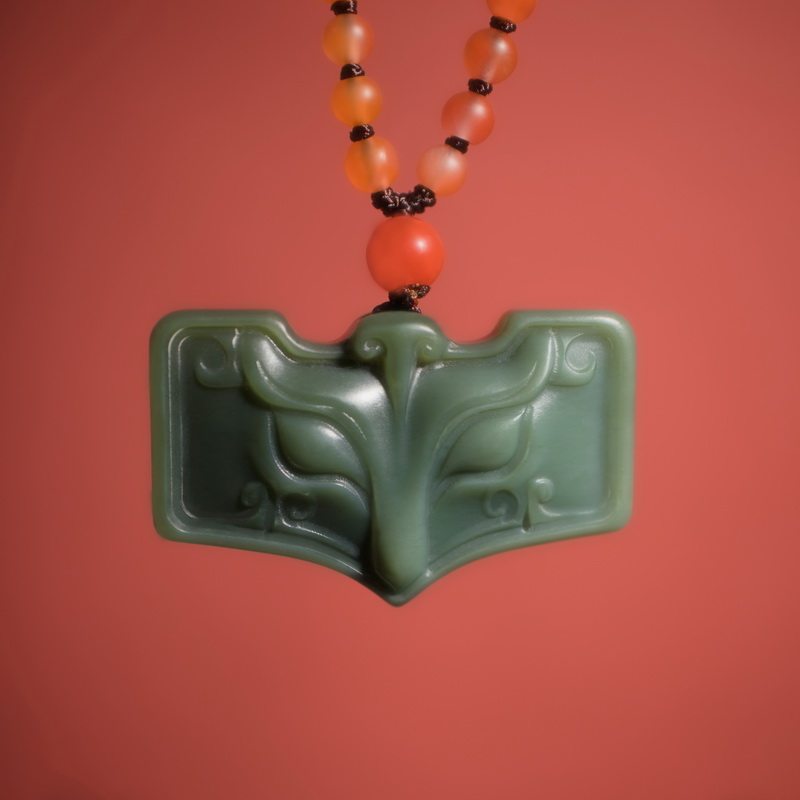 和田玉沙枣青籽料 爱情之神心月狐 小狐狸吊坠 下单送精美礼盒