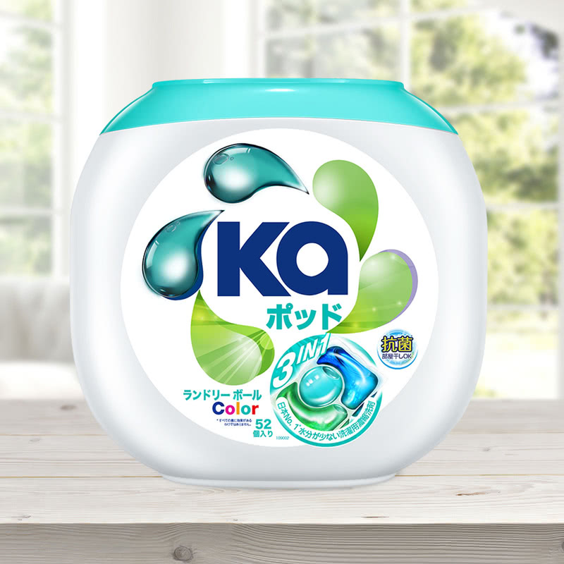 王子Ka3合1洗衣凝珠52粒832g护色抑菌衣物清洁日本进口山姆同款