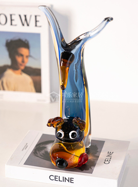简约创意书挡书靠动物琉璃摆件家居办公室酒柜书房桌面装饰品摆设