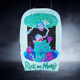 美单周边瑞克和莫蒂摇滚朋克潮牌街头双肩电脑背包个性码农理工男