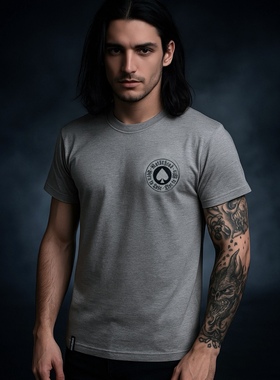 德单E@MP重金属MotorHead摩托头乐队摇滚朋克哥特街头灰短袖男T恤