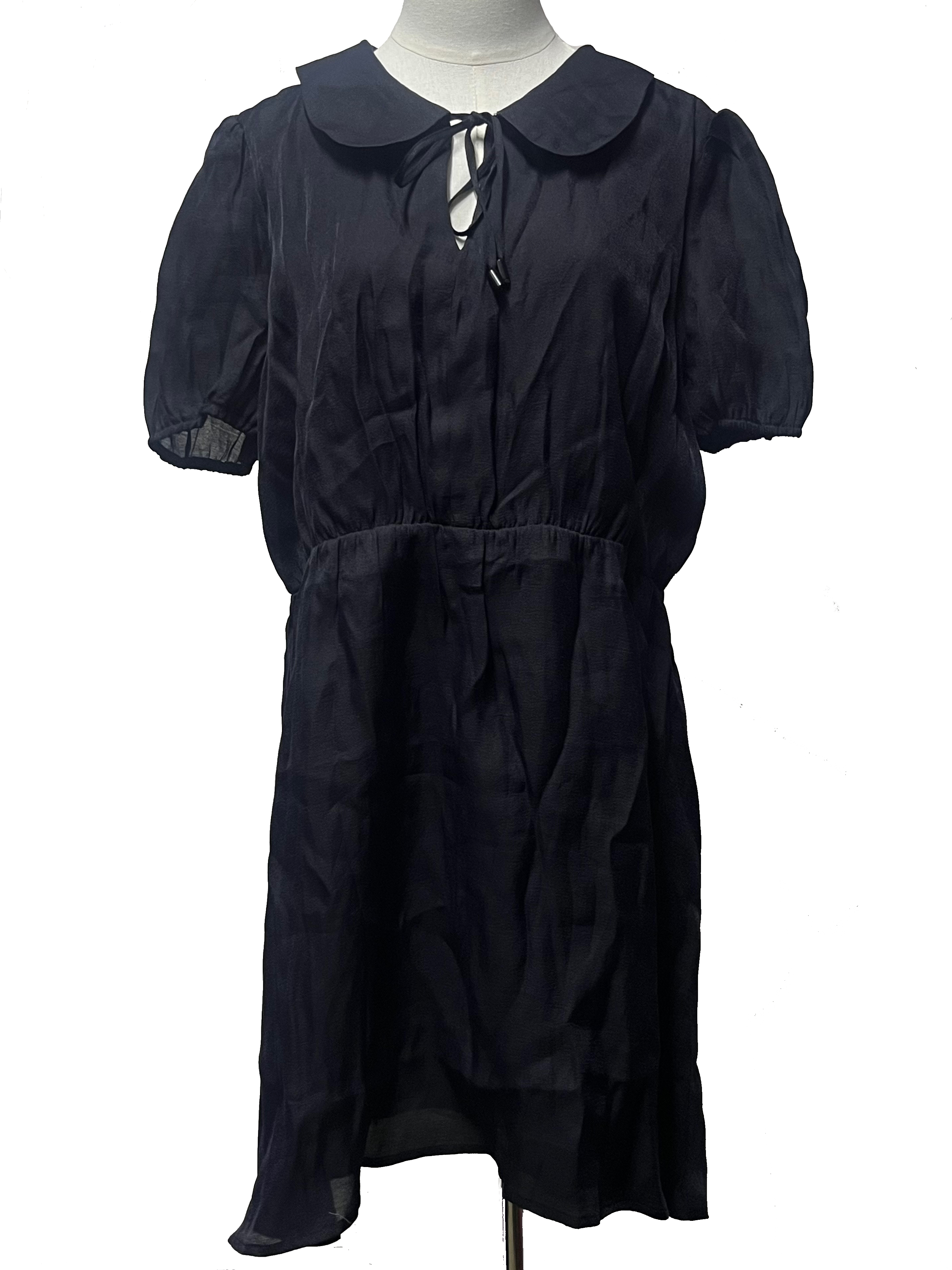 原的KS杀星暗黑哥特风亚文化摇滚美学复古系带泡泡袖莱赛尔连衣裙