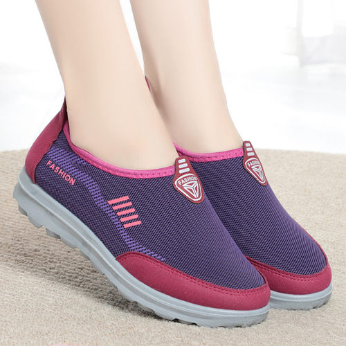 老北京布鞋女休闲运动鞋上班软底中老年妈妈鞋防滑透气网布健步鞋