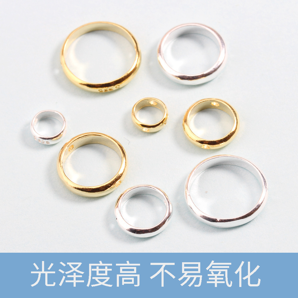 圆环隔珠包珠圈包水晶银S925纯银