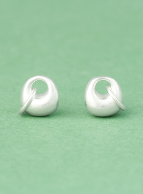 实心磨砂素银秤砣吊坠s925纯银哑光小银坨坨挂件diy手链项链配件