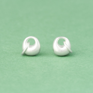 实心磨砂素银秤砣吊坠s925纯银哑光小银坨坨挂件diy手链项链配件