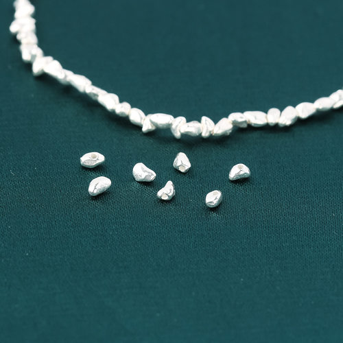 s925纯银素银碎银子散珠配件小米粒银珠子不规则隔珠银饰配件材料