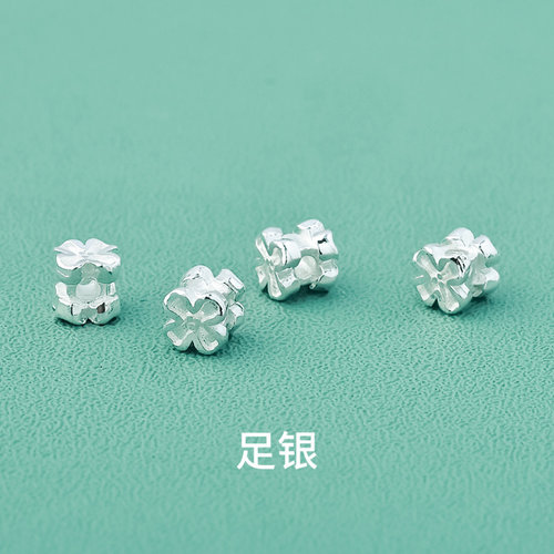 s999足银素银迷你3.6mm小花隔珠
