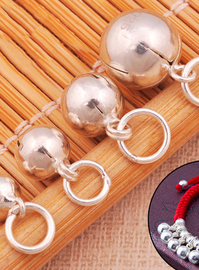 S925纯银光面铃铛吊坠挂件吊球铃铛手工串珠DIY手链项链戒指银饰