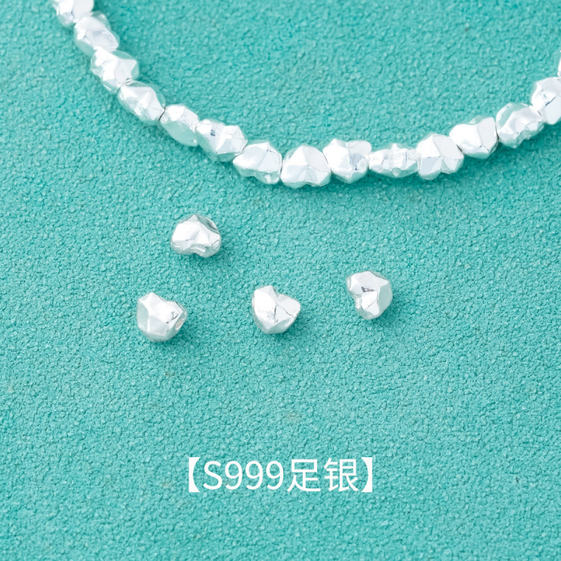 s999足银素银不规则碎银子散珠隔