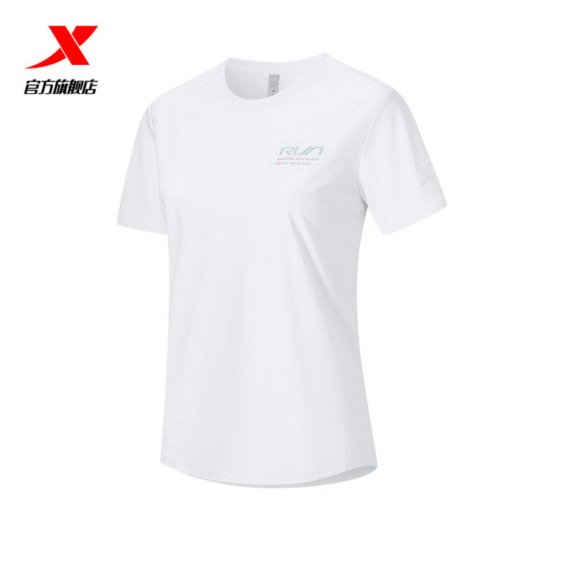 特步圆领短袖女款T恤2026夏冰丝速干透气短袖针织衫974228010047