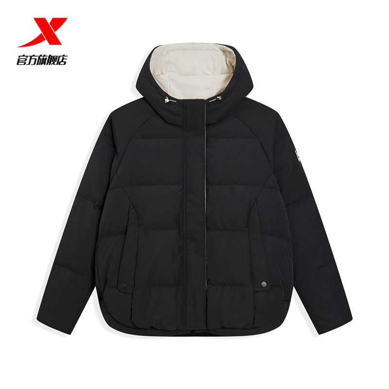 特步茧型羽绒服女士2025年冬季