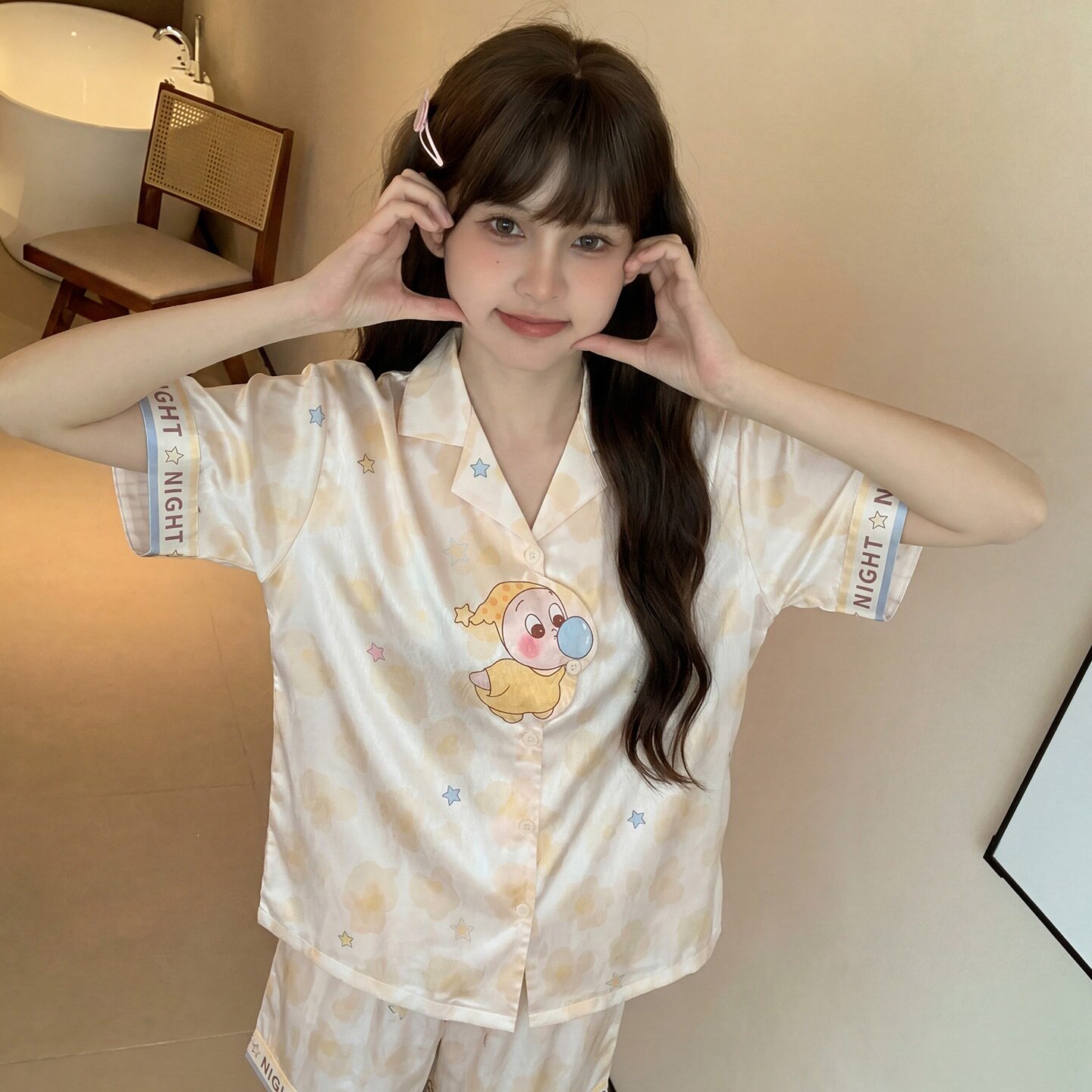 可外穿新款冰雪丝睡衣女夏季短袖