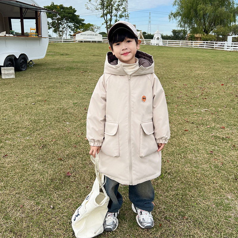 男童冬季新款韩版加厚长款女童羽绒服个性时尚两面穿冬装羽绒外套