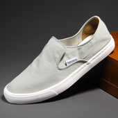 春季 休闲鞋 一脚蹬板鞋 男鞋 子男 男士 2024新款 老北京布鞋 帆布鞋 大码