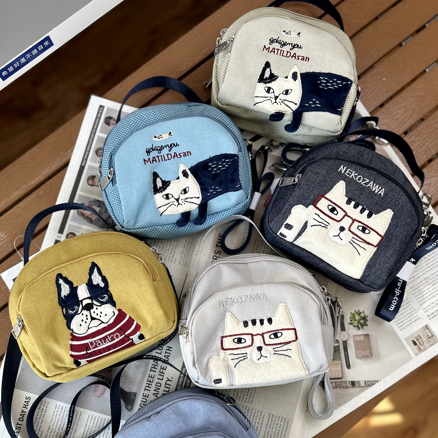 小挎包手提包kusuguru迷你小包斜挎多层包猫猫狗狗女士单肩学生包