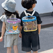 儿童小书包幼儿园卡通宝宝背包出游透明果冻双肩包男女孩子沙滩包