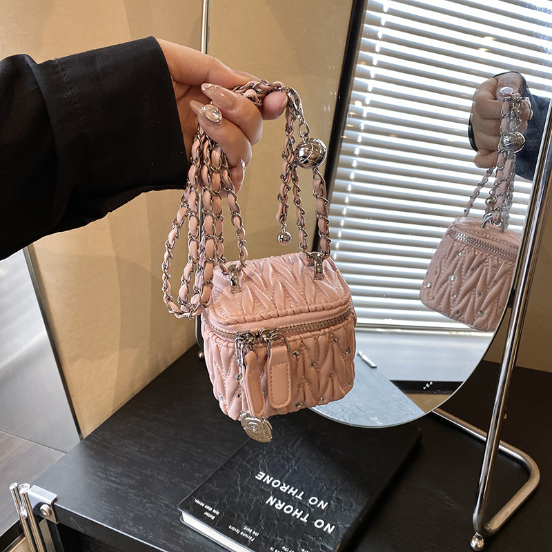 儿童小公主小香风菱格链条包包女新款迷你盒子包儿童斜挎包零钱包