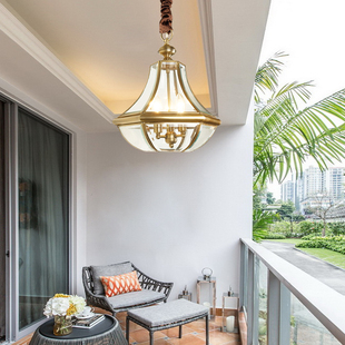 全铜户外防水 感应阳台别墅入户门厅大吊灯阳光房凉亭太阳能欧式