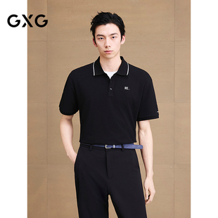 珠地透气polo衫 马球衫 GXG男装 男士 罗纹领口上衣短袖 25夏新品