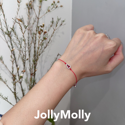 JollyMolly925银原创手链闺蜜礼物轻奢百搭重工红绳葫芦单钻手绳