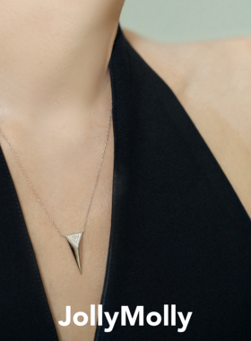 JollyMolly小众设计师925银轻奢生日礼物网红高级感重工三角项链