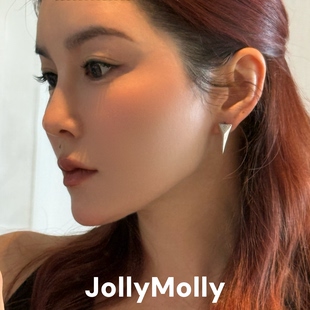 JollyMolly原创设计925银轻奢礼物送闺蜜精致百搭重工三角耳钉