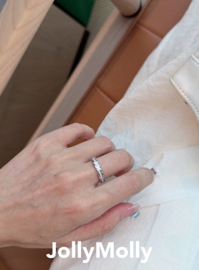 JollyMolly小众设计师925银轻奢生日礼物网红高级感重工锯齿戒指