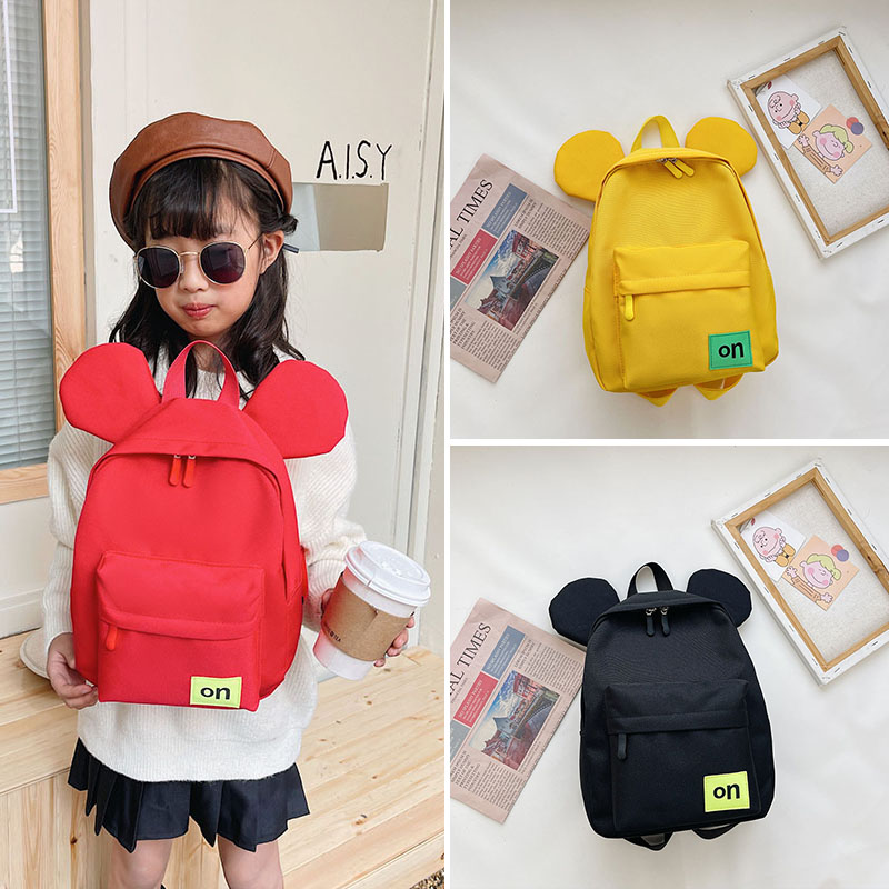 幼儿园书包男童卡通纯色小孩背包3-6岁女宝宝双肩包帅气儿童包包