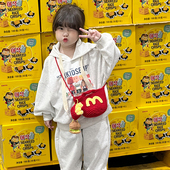 儿童麦当劳可爱手机包潮儿童礼物钩织毛线斜挎成品包可爱宝宝礼物