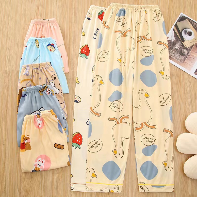 睡裤女长裤棉质宽松卡通家居裤