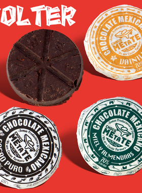 墨西哥进口Wolter纯天然可可脂圆饼型黑巧克力热可可冲饮零食