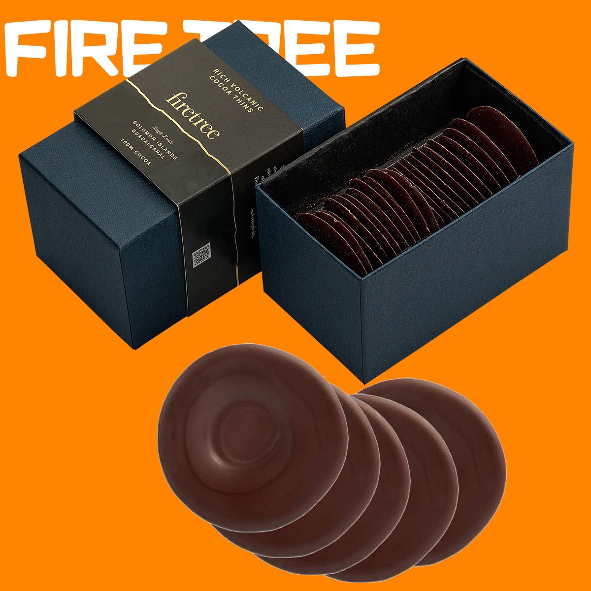 英国进口FireTree火树100%高端无糖黑巧克力所罗门岛零食小片健身