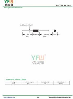 2CL72A DO-210封装 印字2CL72A 高压二极管 /品牌