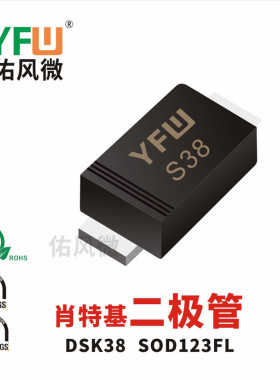 DSK38 SOD123FL 贴片肖特基二极管印字S38 品牌