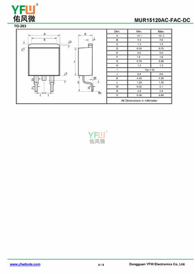 特快恢复二极管MUR15120FAC TO-220FAC封装 /品牌