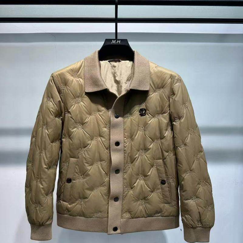 青年时尚潮牌重工艺绣花男秋冬羽绒服欧尼度款白鸭绒羽绒服