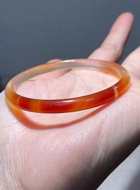 纤纤素手6mm天然玛瑙橘色手镯