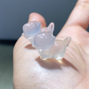 天然冰种白玉髓招财猫吊坠项链挂件玉坠玉佩玉坠溜达猫玛瑙玉坠