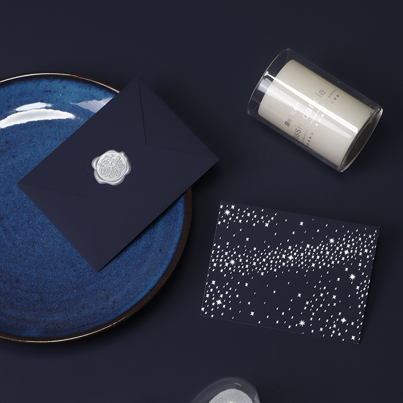 信封折叠式火漆高档祝福贺卡卡片